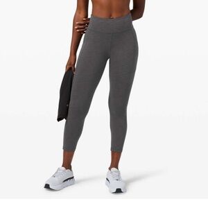 Lululemon invigorate Heathered Graphite Grey High-Rise Tights with pockets 25”